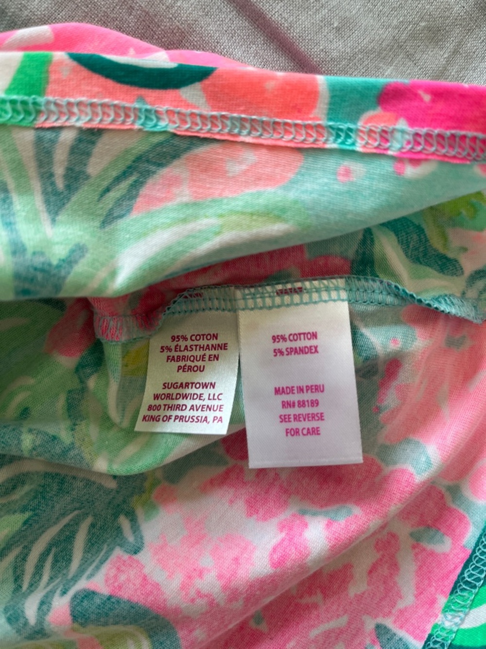Lilly Pulitzer Pink, Aqua & Green Floral Top - Picture 4 of 7